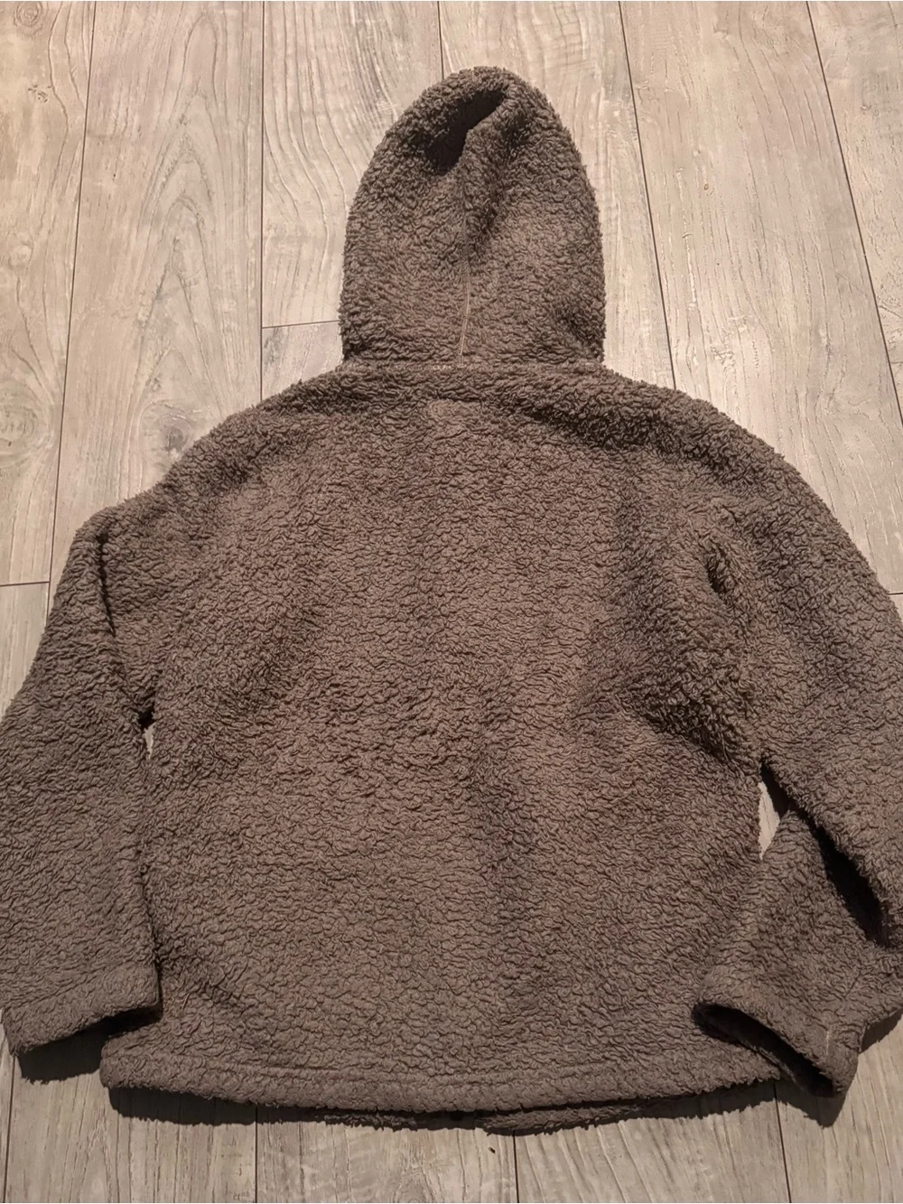 Patagonia Kids Taupe Shaggy Fleece Jacket with Hood